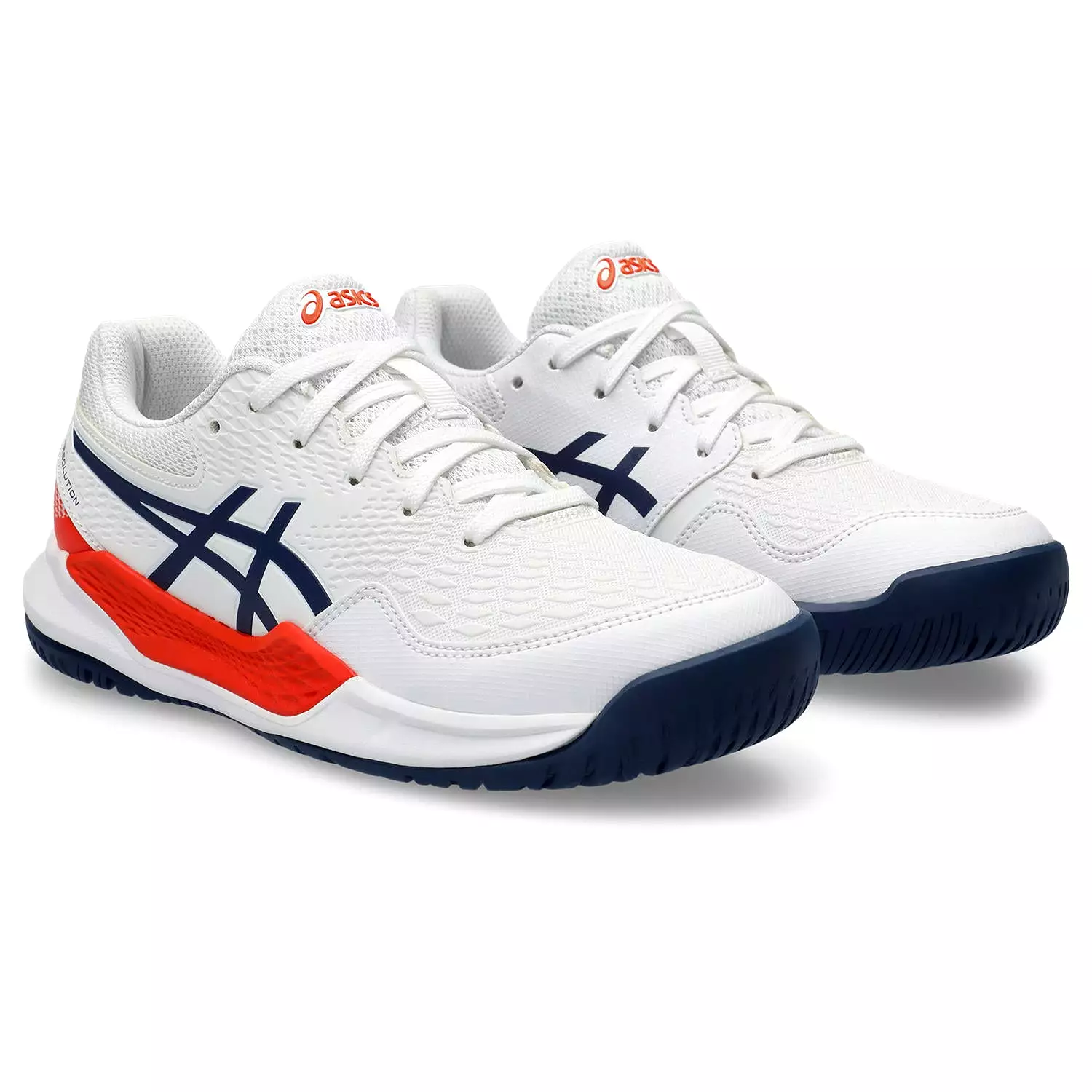 Asics Gel Resolution 9 Junior tennis shoes 067.103 White/Blue/Orange