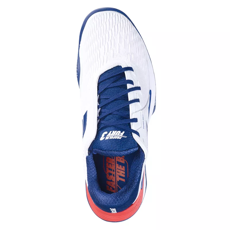 Babolat Propulse Fury 3 Clay Mens Tennis Shoes - White/Estate Blue