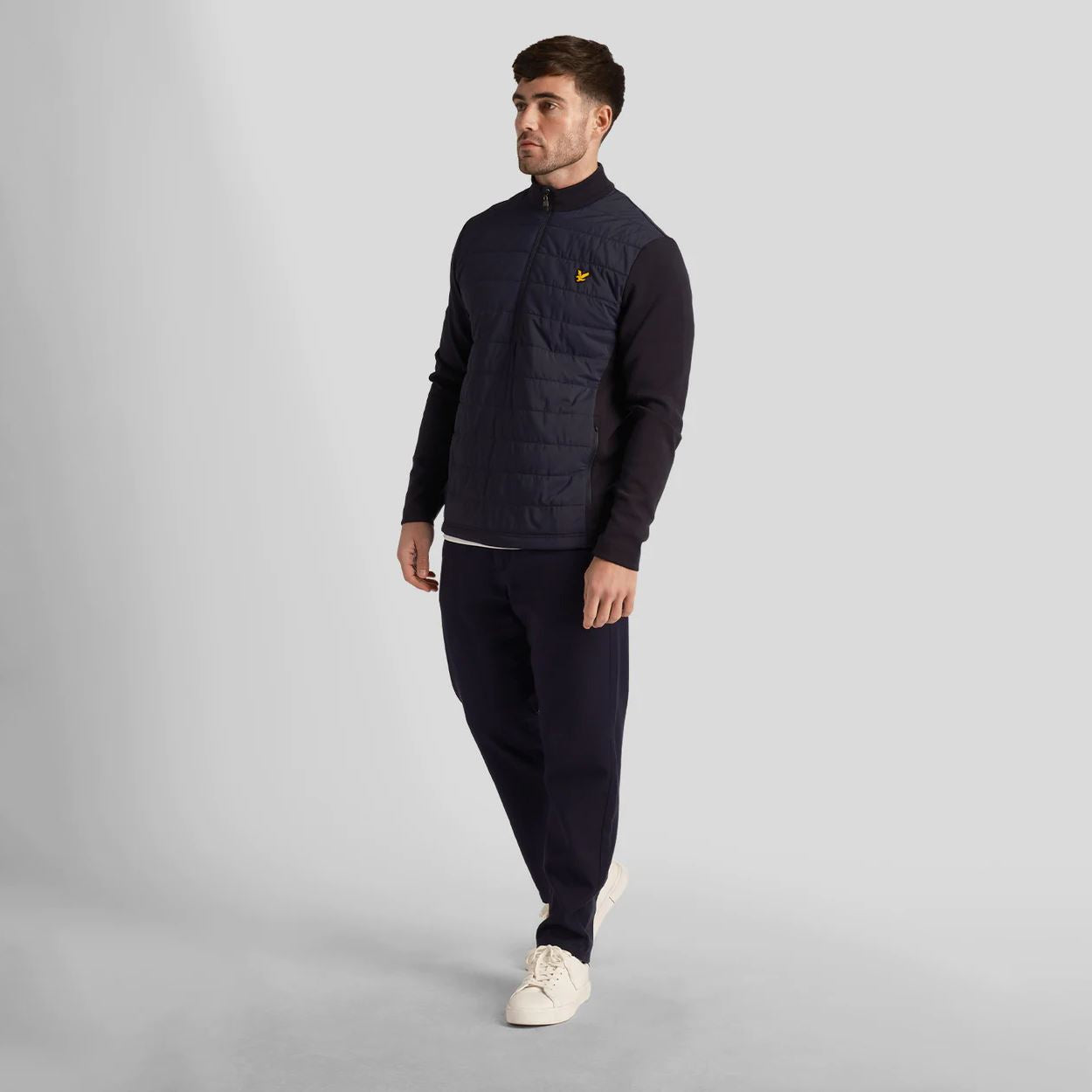 Baffle Quilted Quarter Zip Mid Layer Dark Navy - SS24