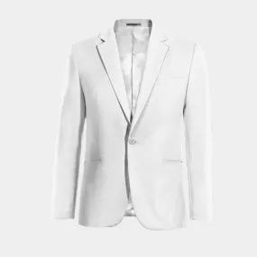  Blazer blanco nieve de lino esencial de 1 botón