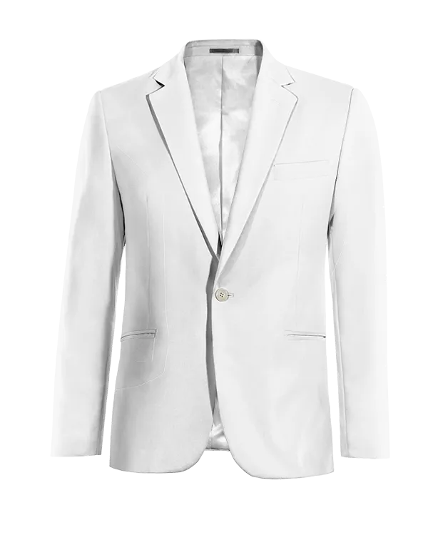  Blazer blanco nieve de lino esencial de 1 botón