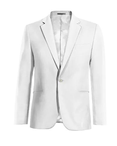  Blazer blanco nieve de lino esencial de 1 botón