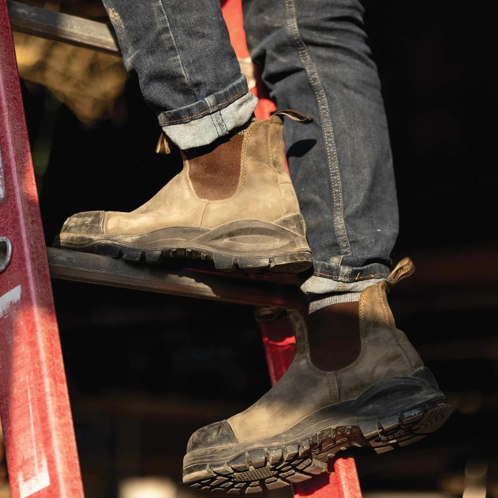 Blundstone 962 XFR Unisex Slip-on Steel Toe Work And Safety Boot - Rustic Brown