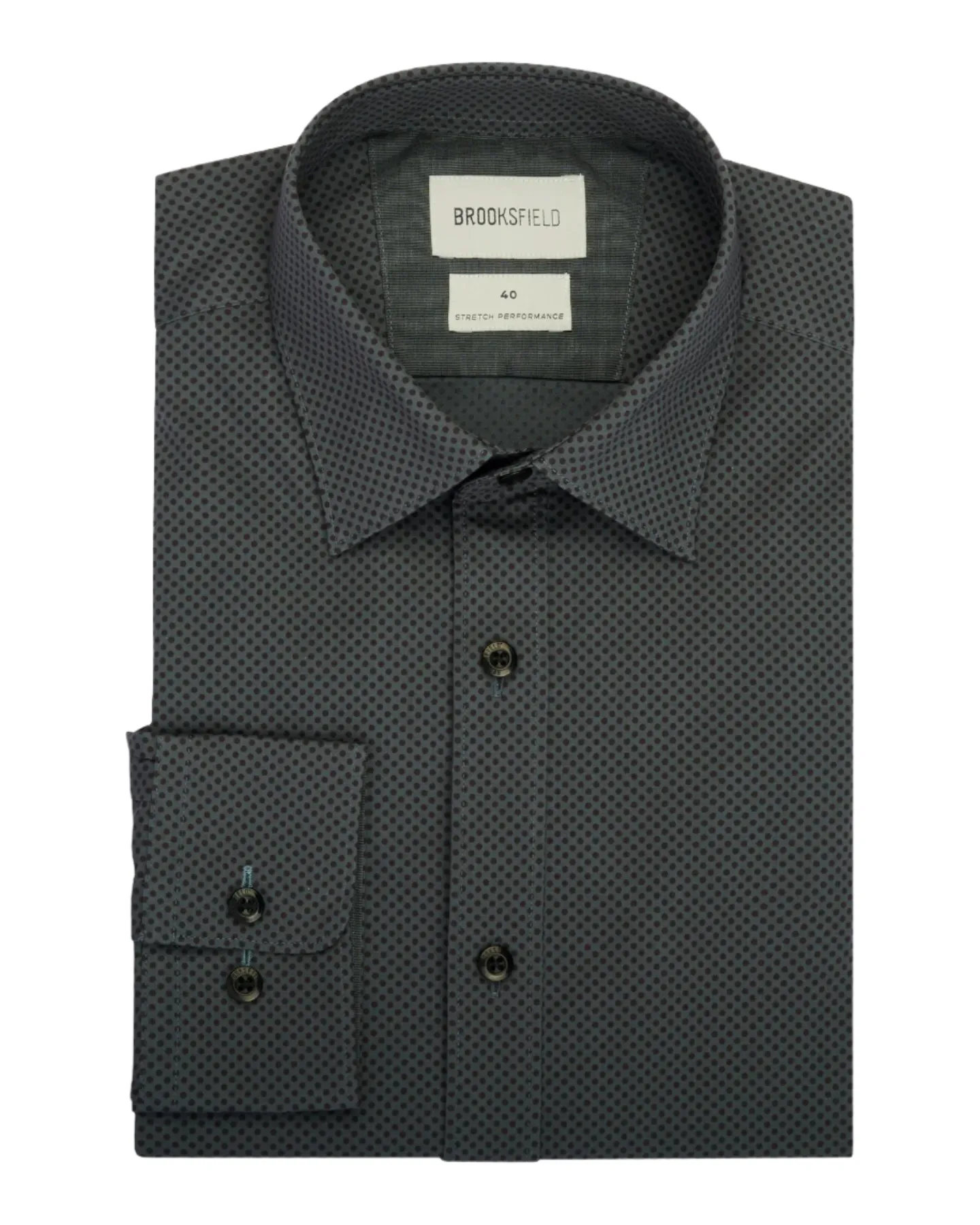 Brooksfield - Dot Print Shirt - Charcoal Dot Print