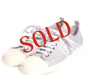 Chanel 10C, 2010 Cruise Resort Silver Metallic Canvas Woven CC Logo Tennis Shoes EU 41 US 10/11