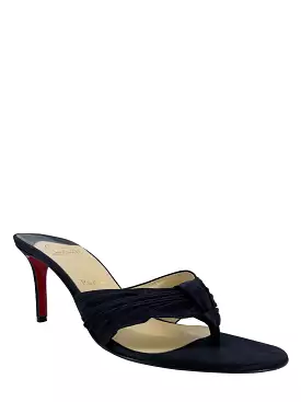 Christian Louboutin Pleated Satin Thong Sandals Size 10.5