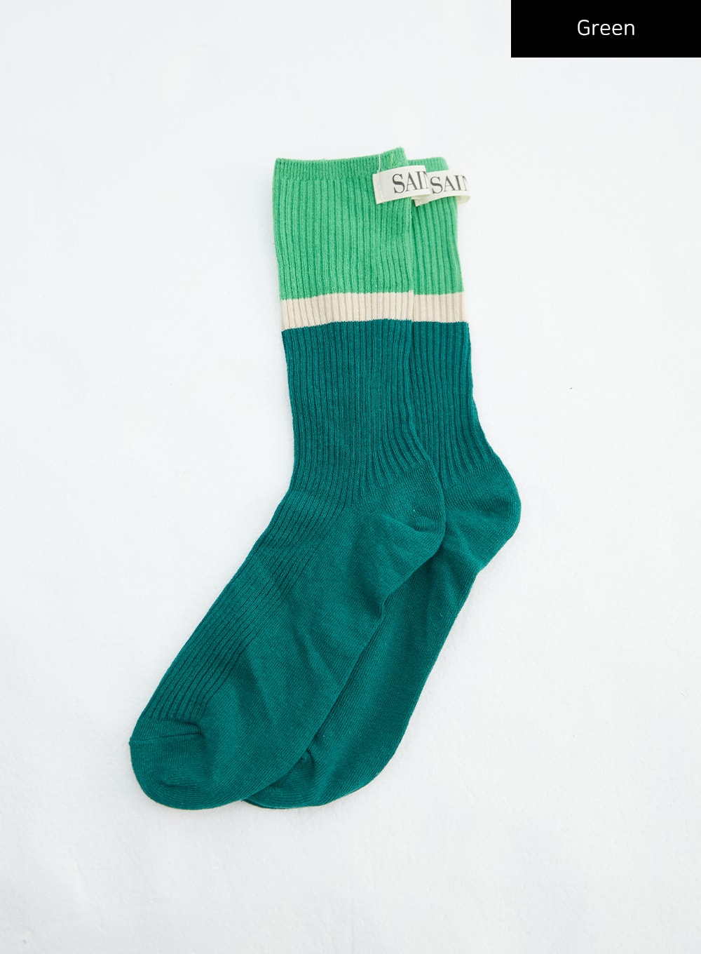 Color Block Ribbed Knit Socks IN316