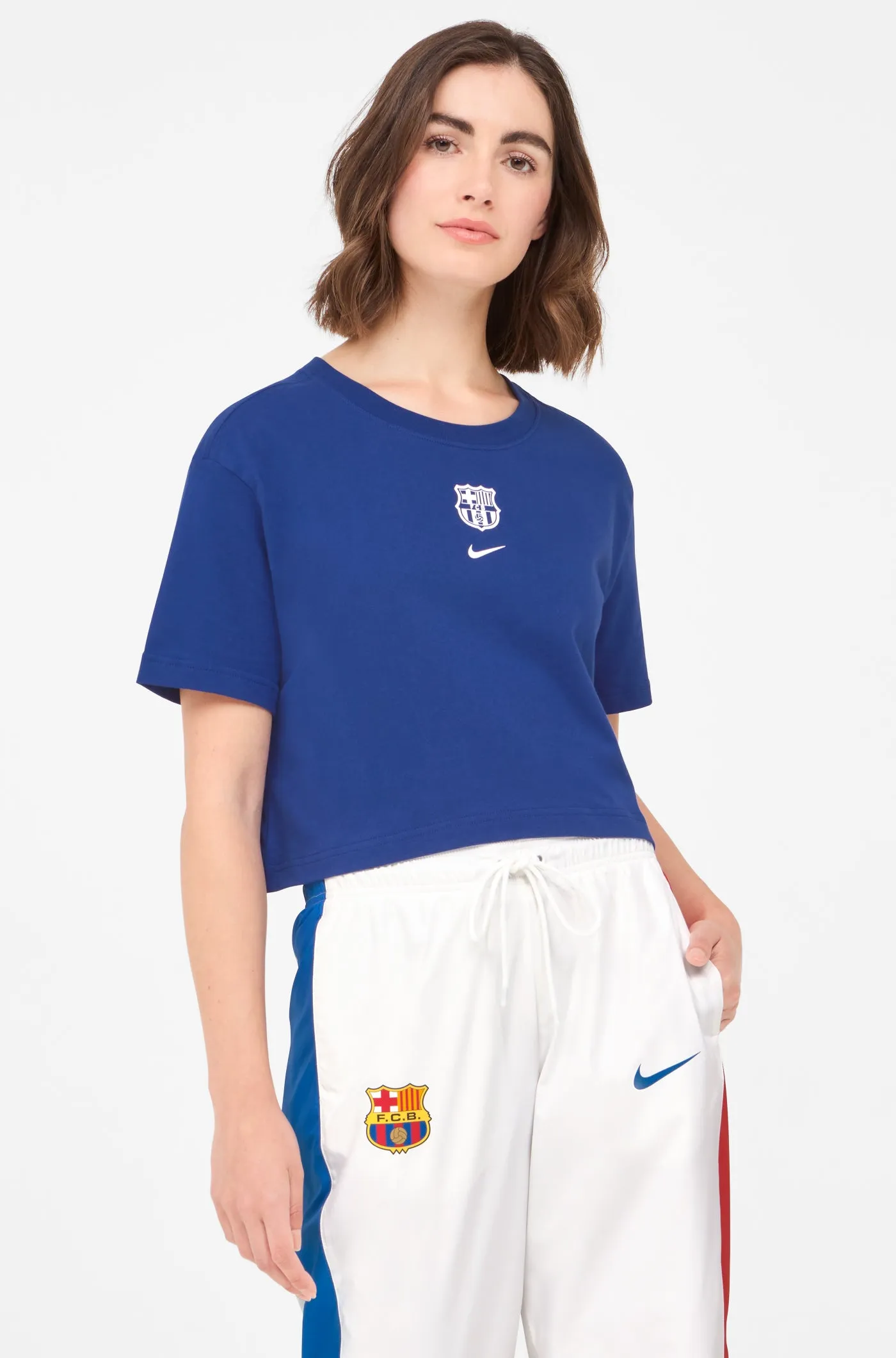 Crop top blue shield Bara Nike - Woman