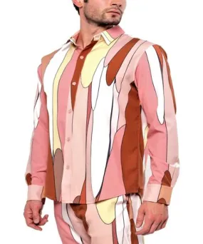 Dai Moda Men's Retro Drip Long Sleeve Shirt