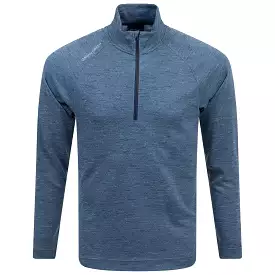 Dion Insula Quarter Zip Mid Layer Blue Melange - SS24