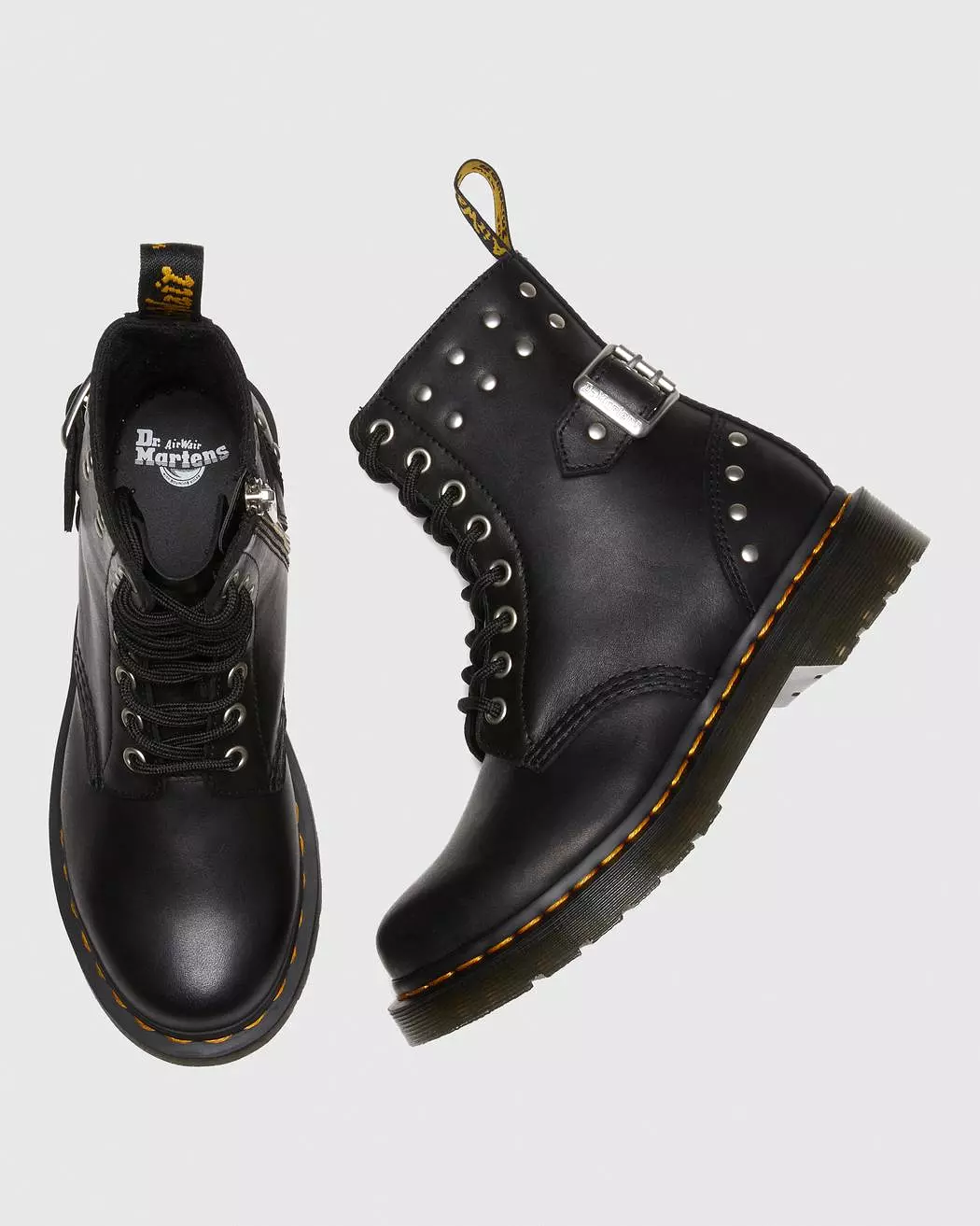 Dr Martens UNISEX 1460 PASCAL HARDWARE NAPPA LEATHER LACE UP BOOTS (Black Lapacho)