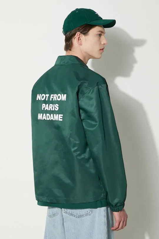 Drôle de Monsieur jacket La Veste Slogan men's green color PERM-JT183-PA014-DGN