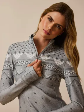 Fair Isle Ghost Wolf Halley II Quarter-Zip