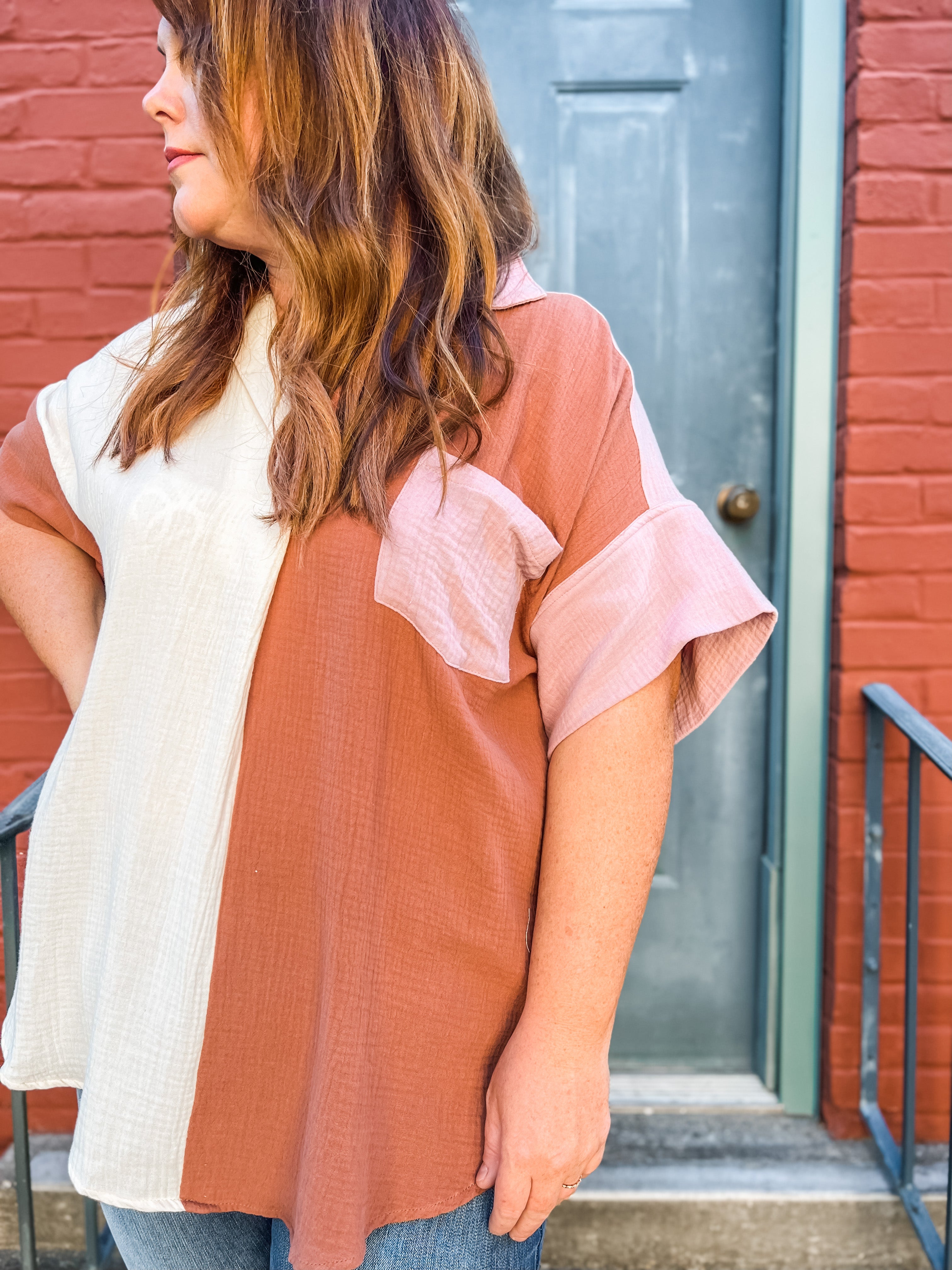 Festive Color Block Top PLUS