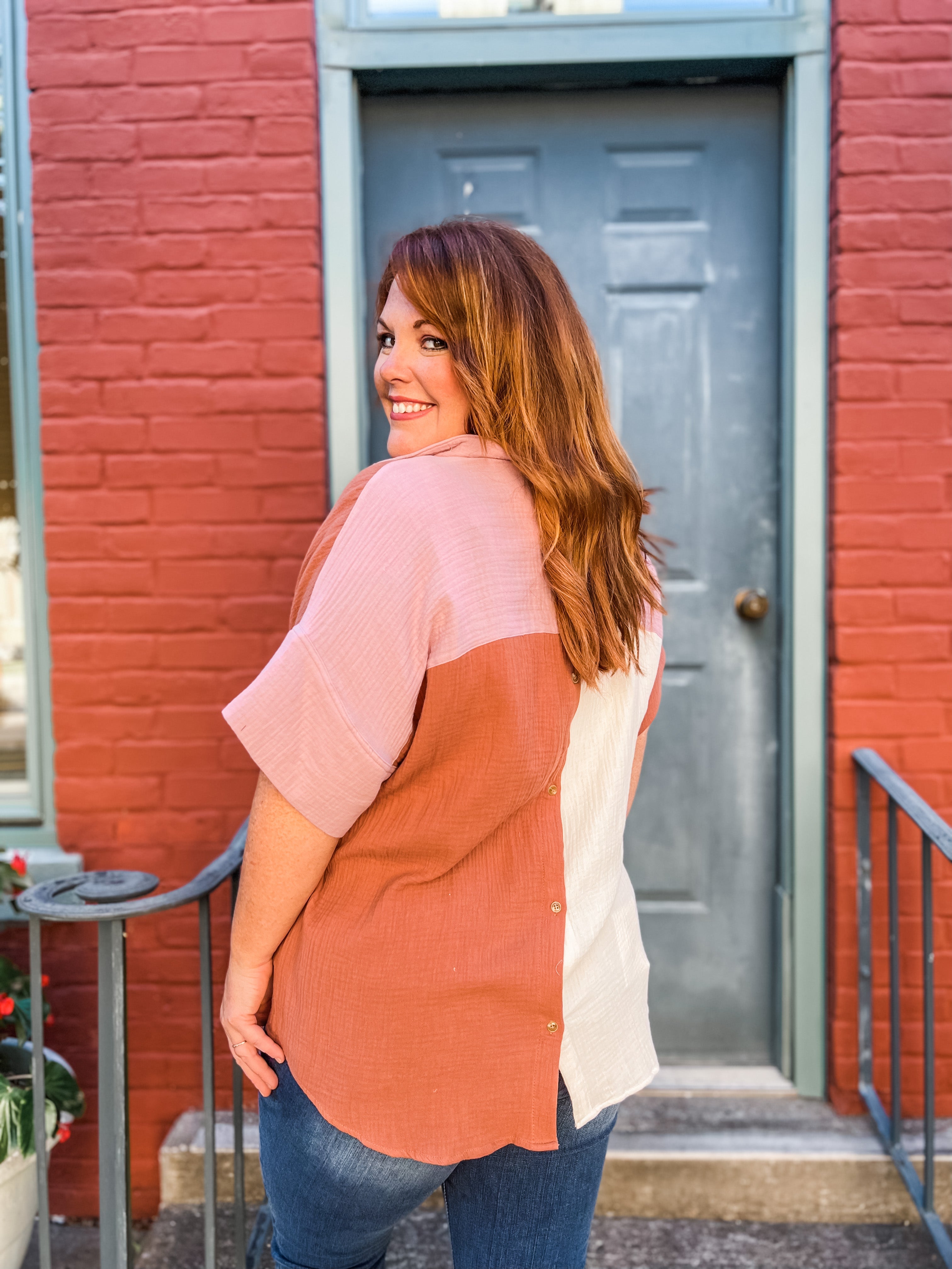 Festive Color Block Top PLUS