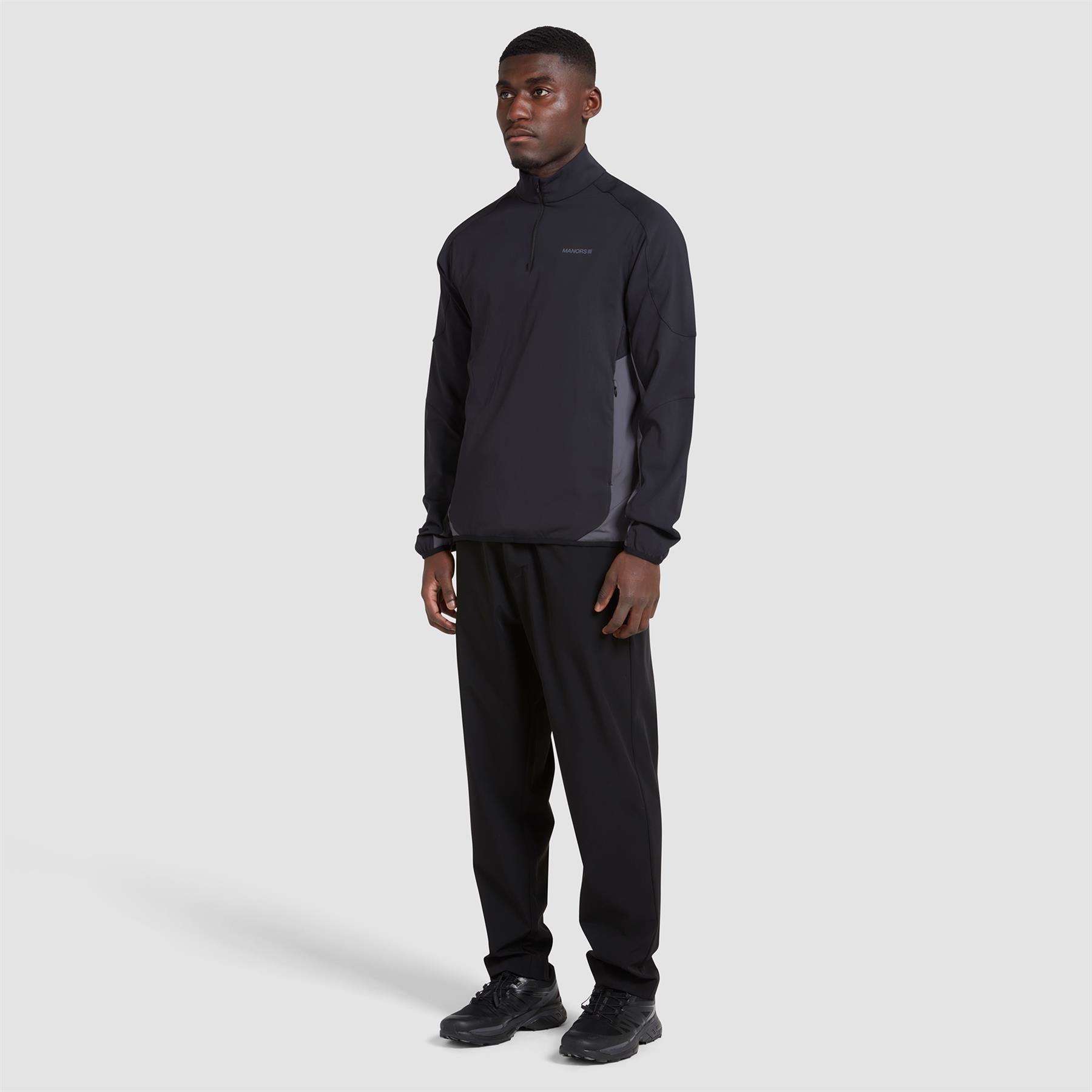 Frontier Quarter Zip Nylon Mid Layer Black - SS24