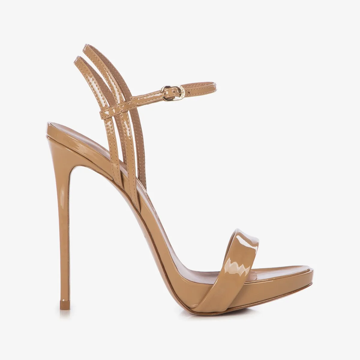 GWEN SANDAL 120 mm Doha sand patent leather sandal