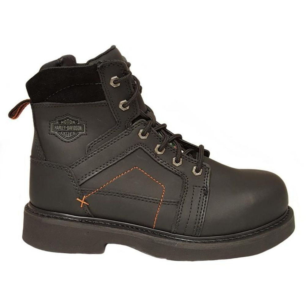 Harley Davidson Men's Pete 6 Inch Steel Toe Safety Work Boot - Black 10503