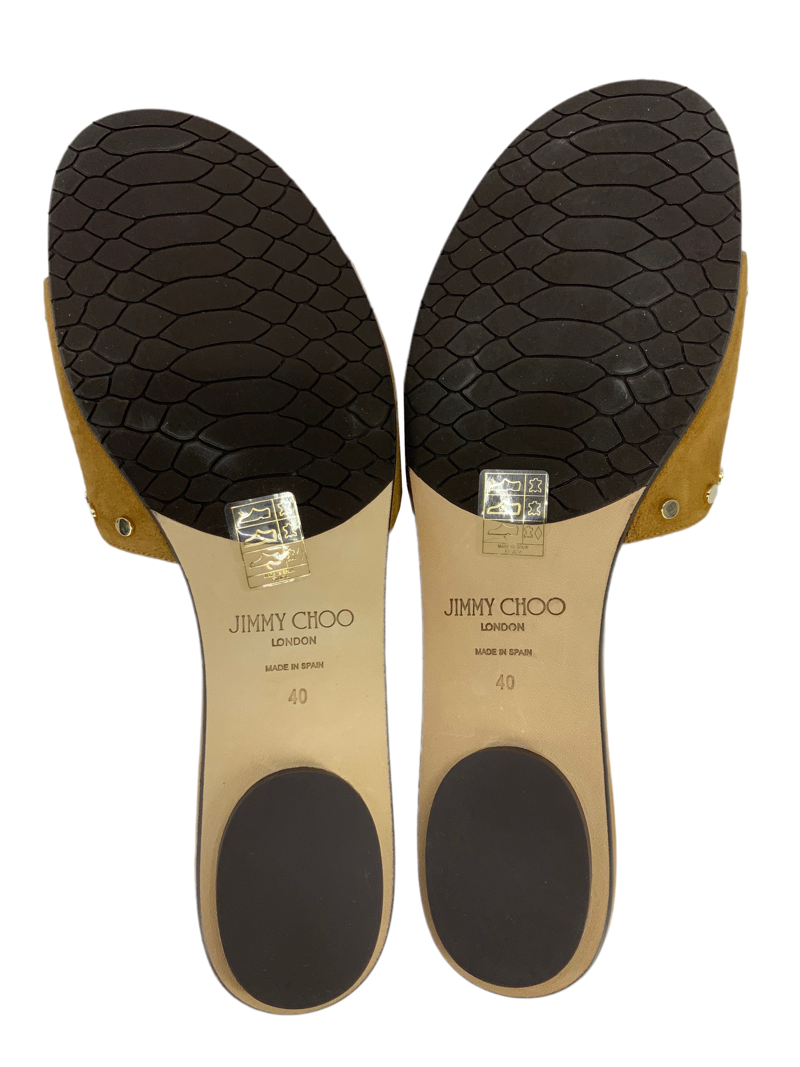 Jimmy Choo Nanda Studded Suede Flat Slide Size 10