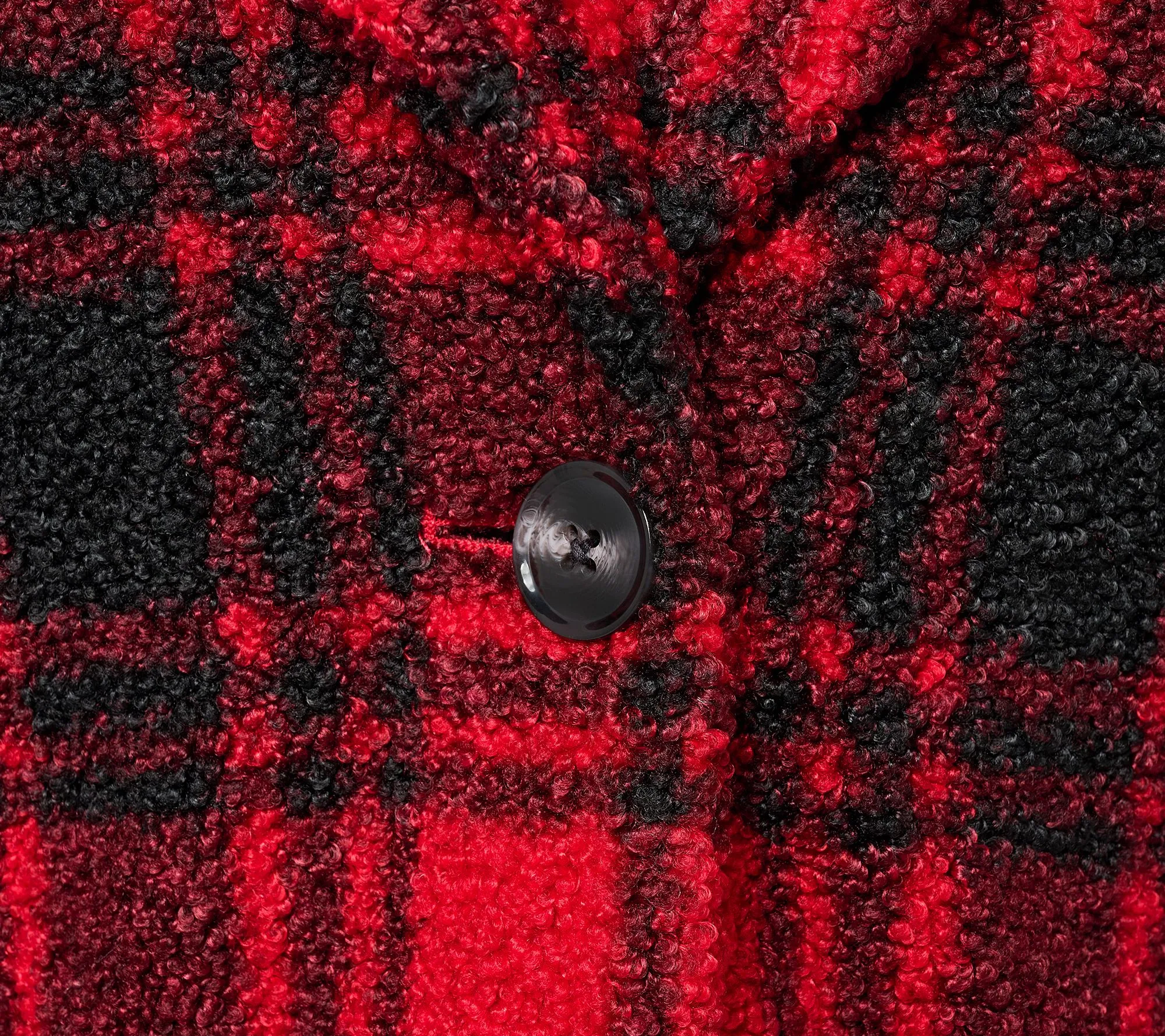 Joan Rivers Regular Plaid Sherpa Teddy Coat