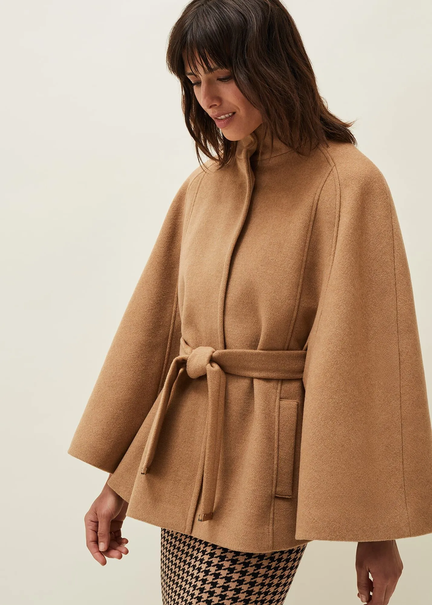 Jodie Wool Blend Cape Coat