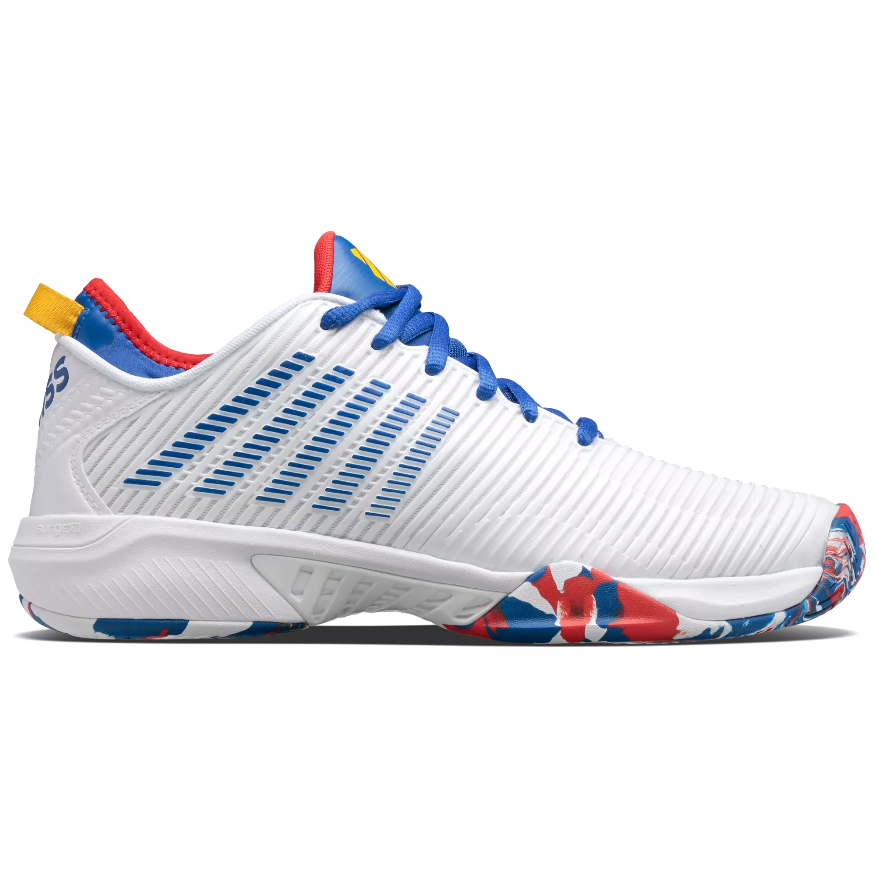 K Swiss Hypercourt Supreme Men Tennis Shoes - White/Classic Blue/Berry Red