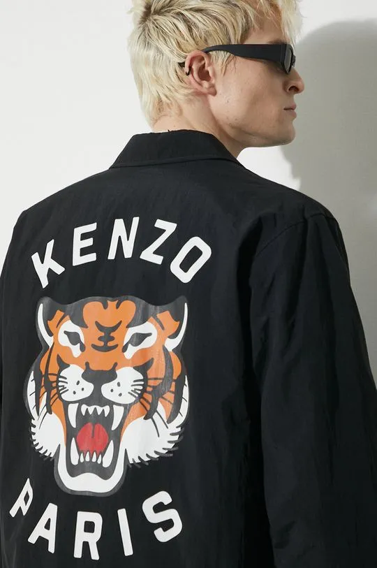 Kenzo jacket Lucky Tiger Padded Coach men's black color FE55BL0629NG.99