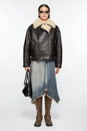 Leather shearling jacket