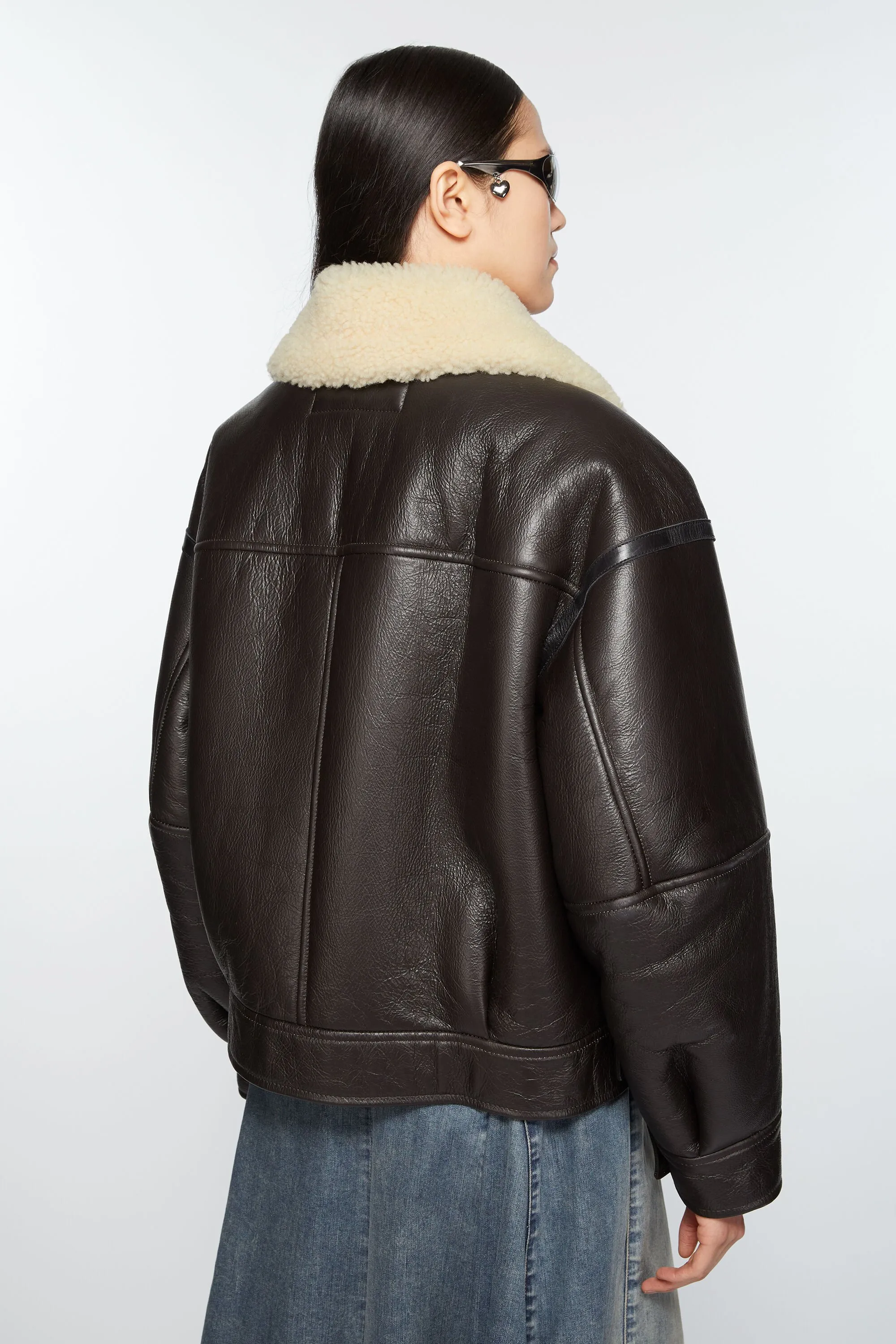 Leather shearling jacket