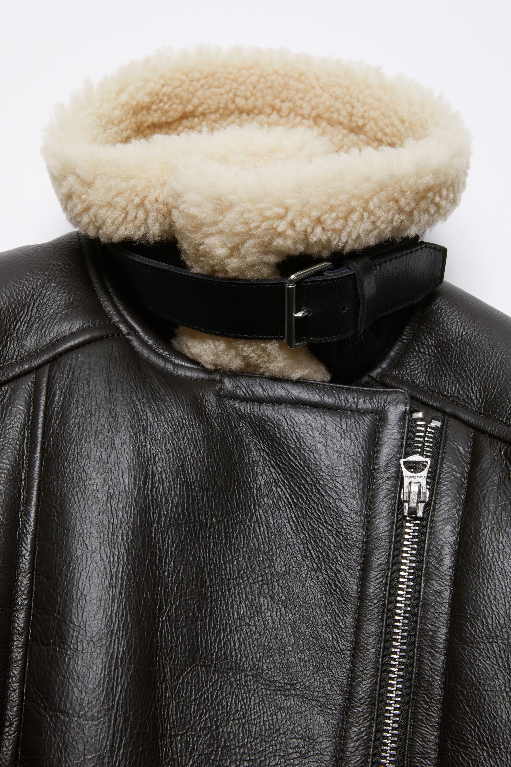 Leather shearling jacket