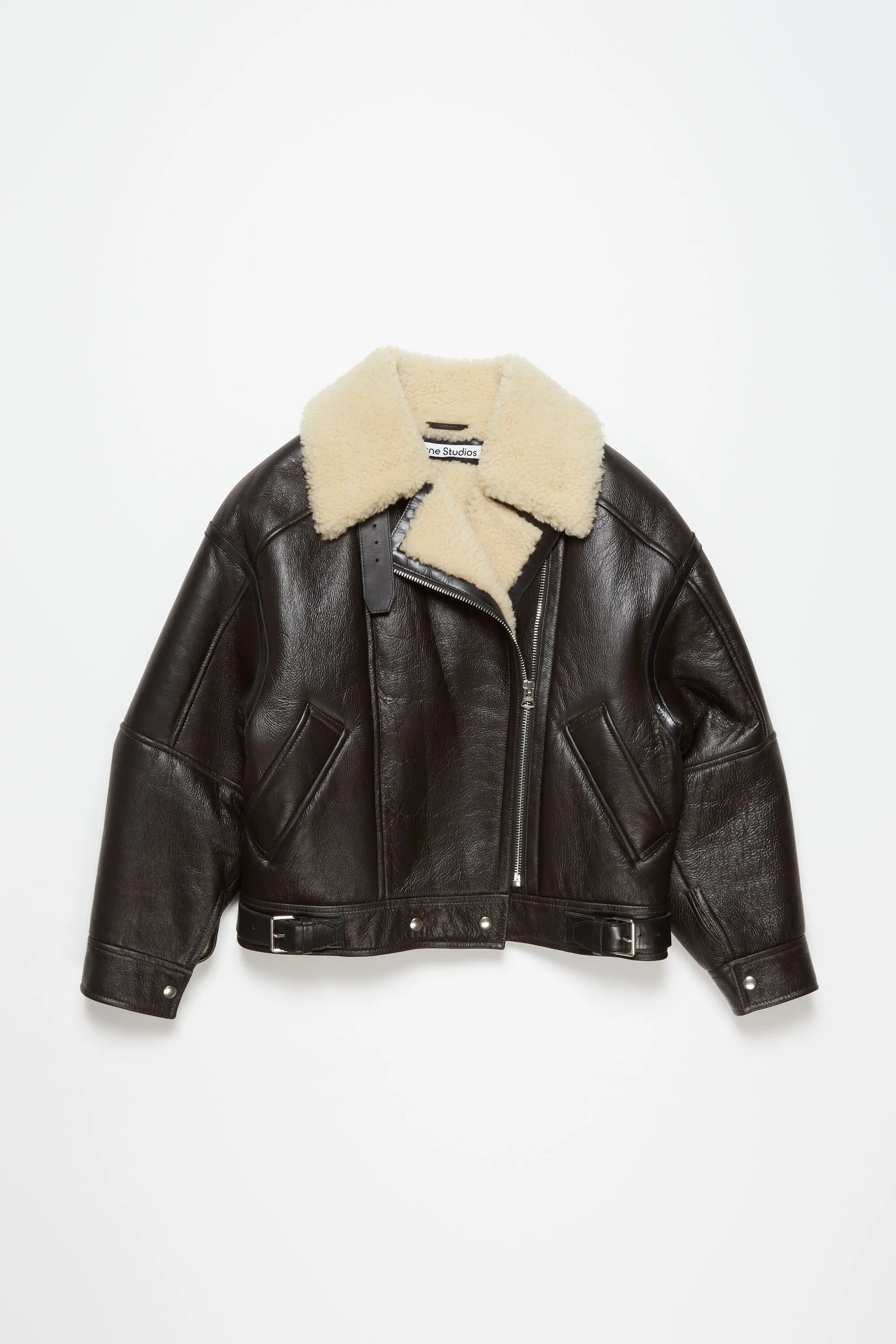 Leather shearling jacket