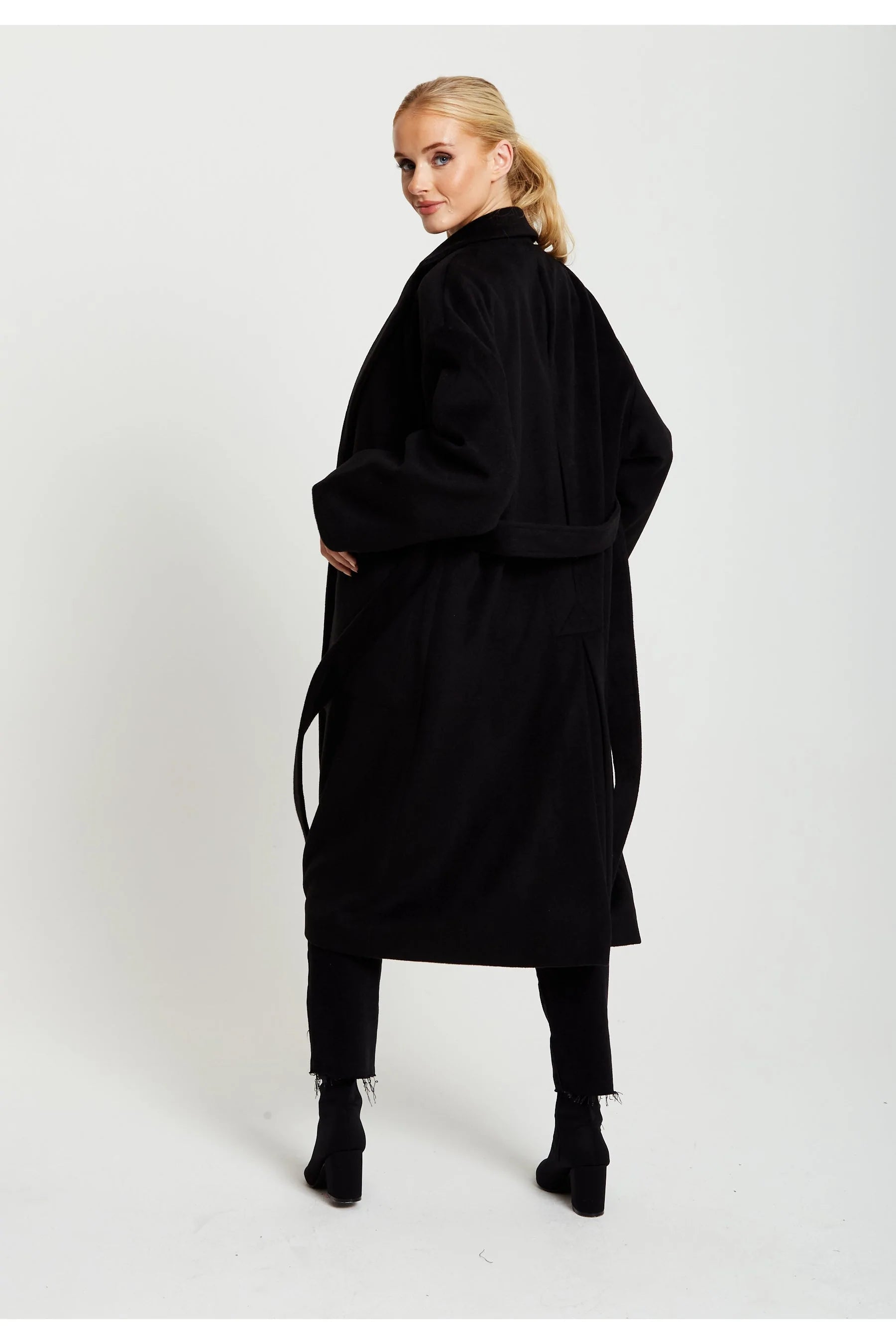 Liquorish Belted Longline Coat