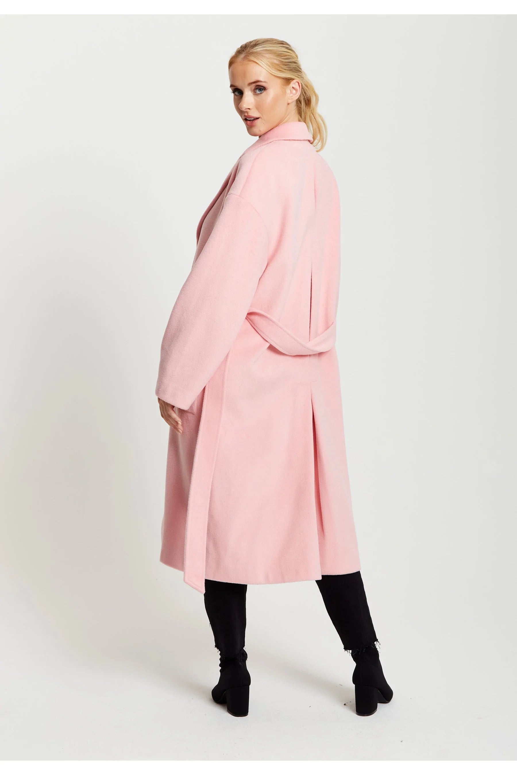 Liquorish Belted Longline Coat