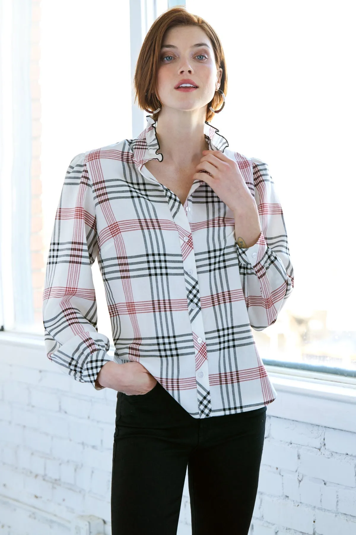 Long Sleeve Mystie Shirt Solid Silky Poplin