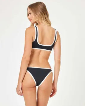 L*Space Seam-Free Color Block Camacho Bikini Bottom - Black/Cream