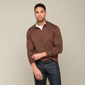 Lucchese Pima Cotton Quarter Zip :: Brown