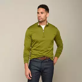 Lucchese Pima Cotton Quarter Zip :: Olive