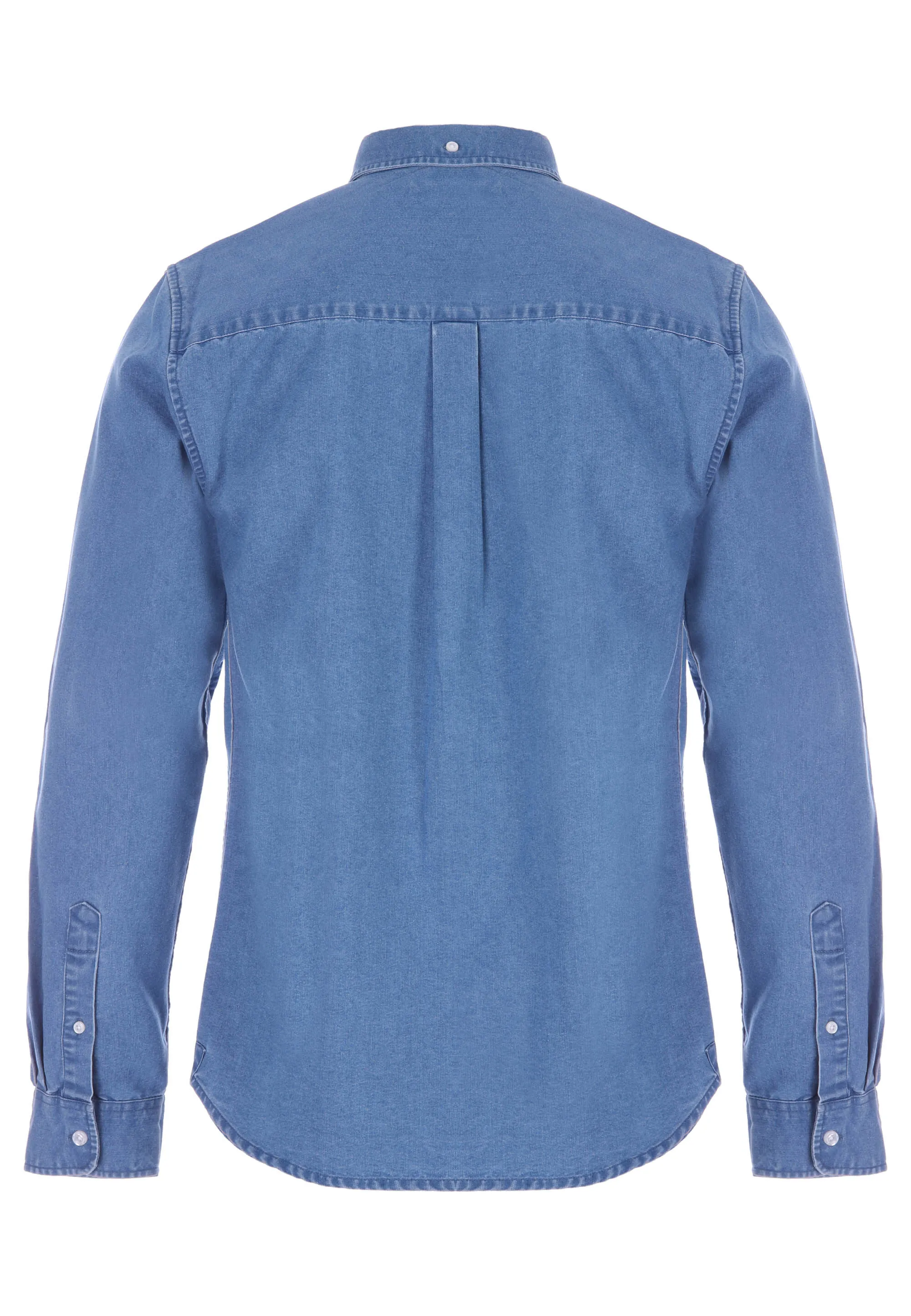 Mens Blue Long Sleeve Denim Shirt