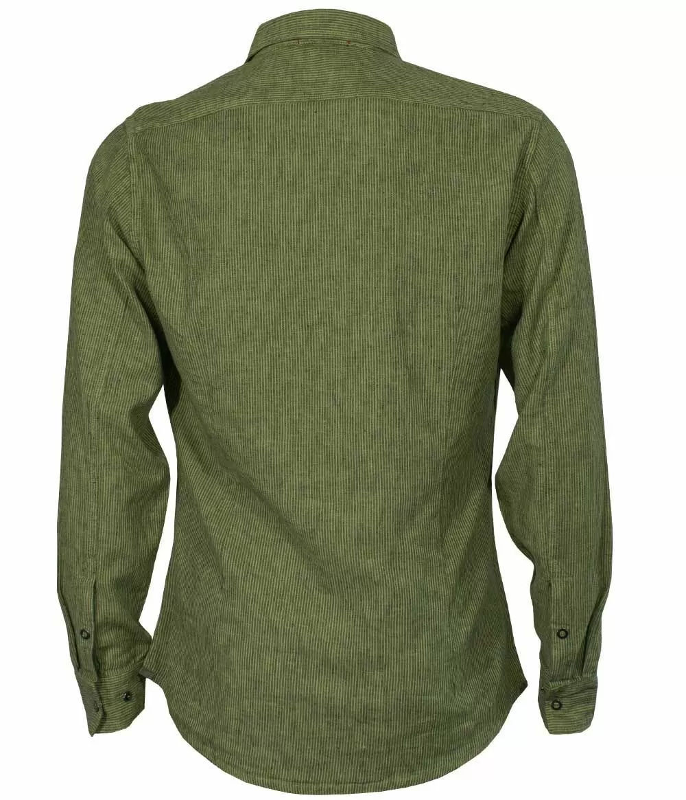 Mens Organic Hemp and Cotton Long Sleeve Striped Shirt