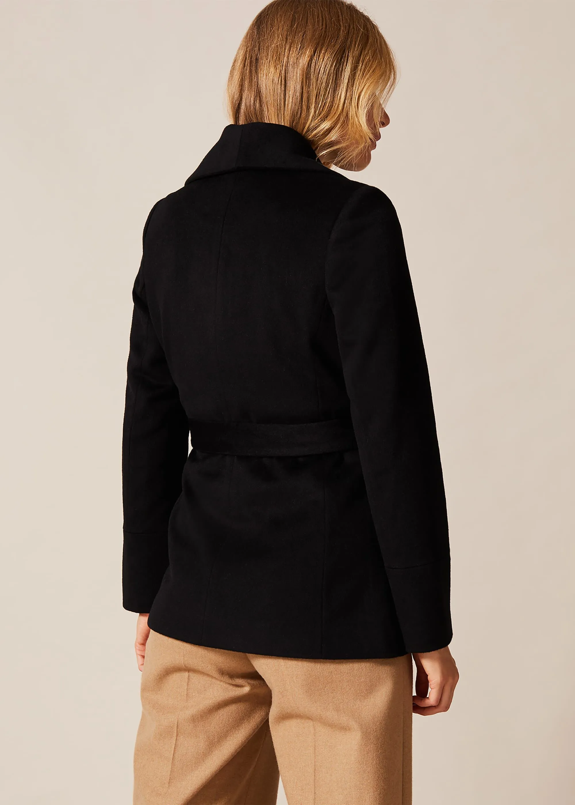 Nicci Short Belted Wool Coat