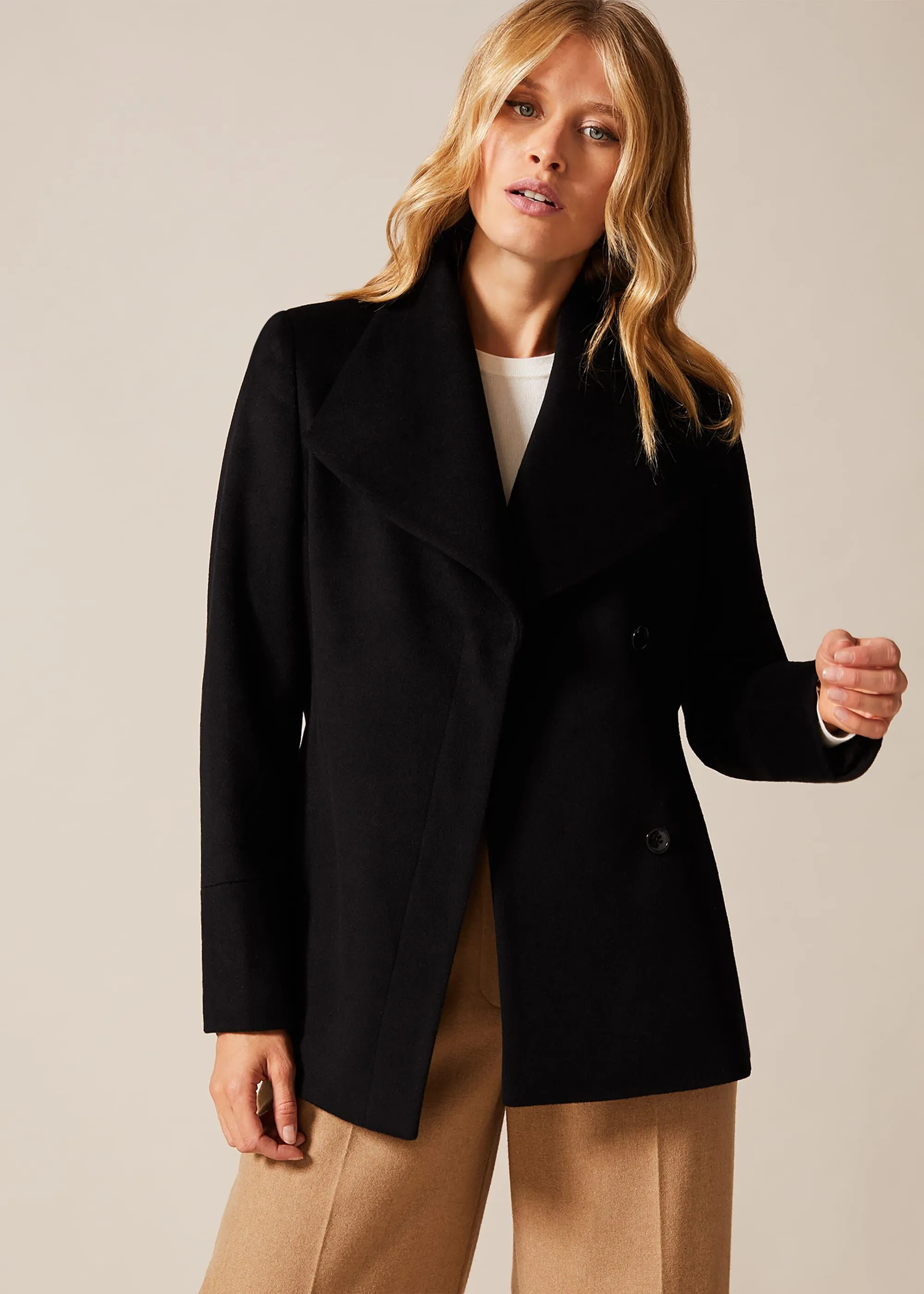 Nicci Short Belted Wool Coat