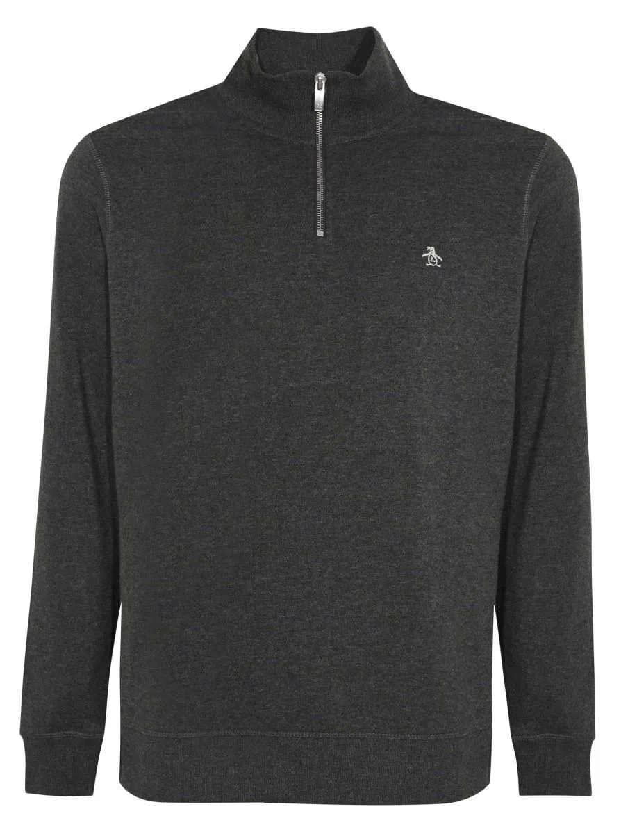 Original Penguin Quarter Zip Sweatshirts DK Charcoal Heather