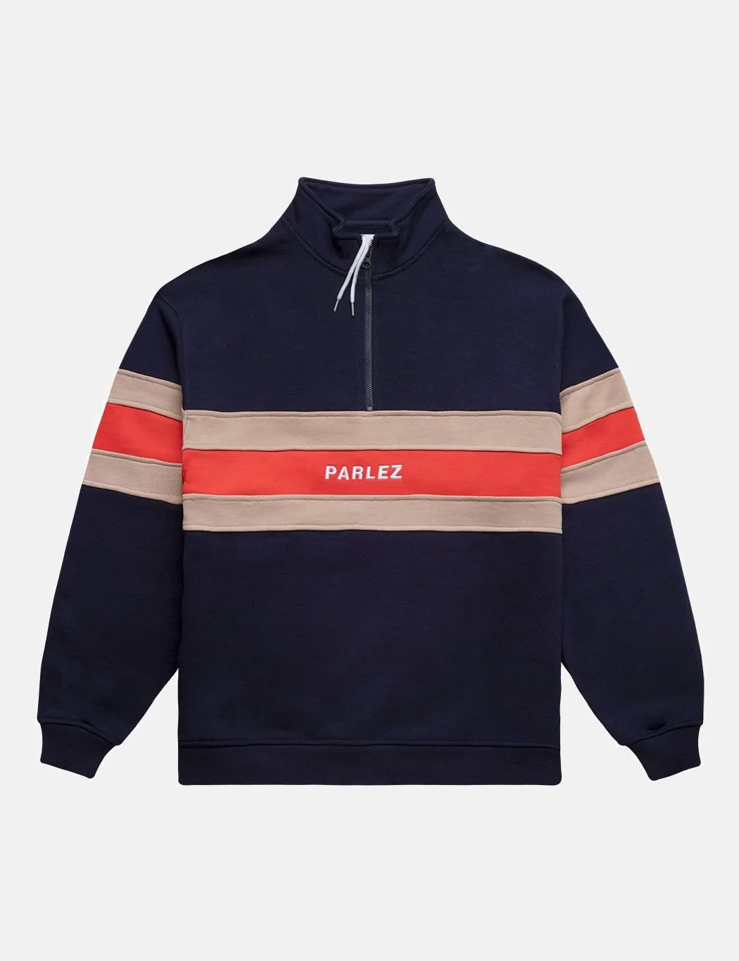 Parlez Tether Quarter Zip Sweatshirt - Navy Blue