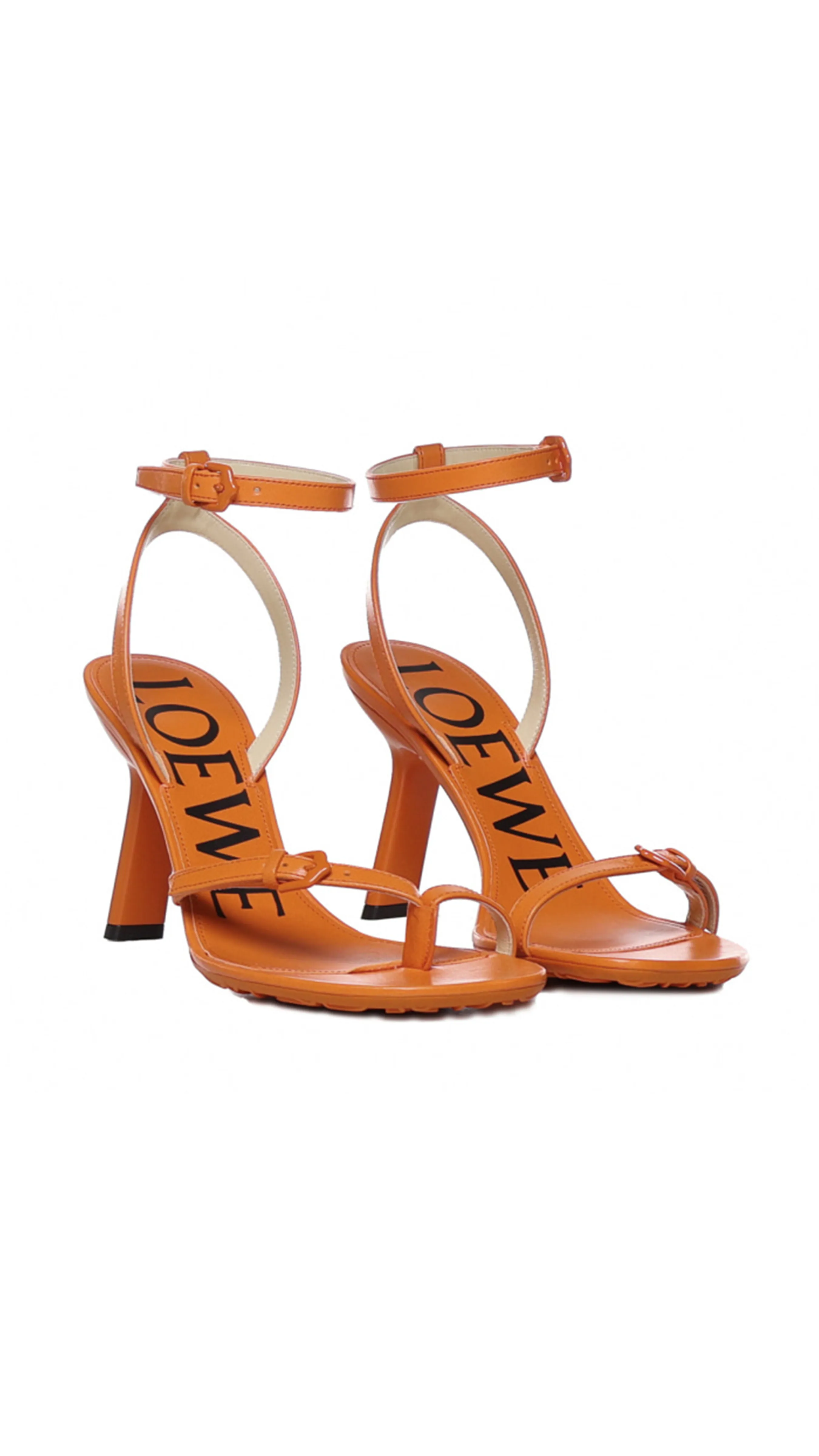 Petal Stiletto Sandal in Lambskin - Orange