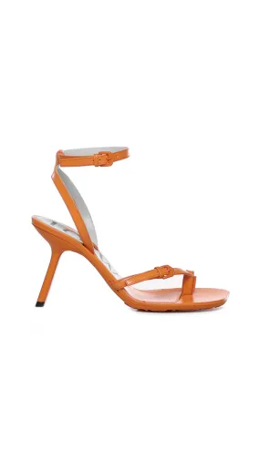 Petal Stiletto Sandal in Lambskin - Orange