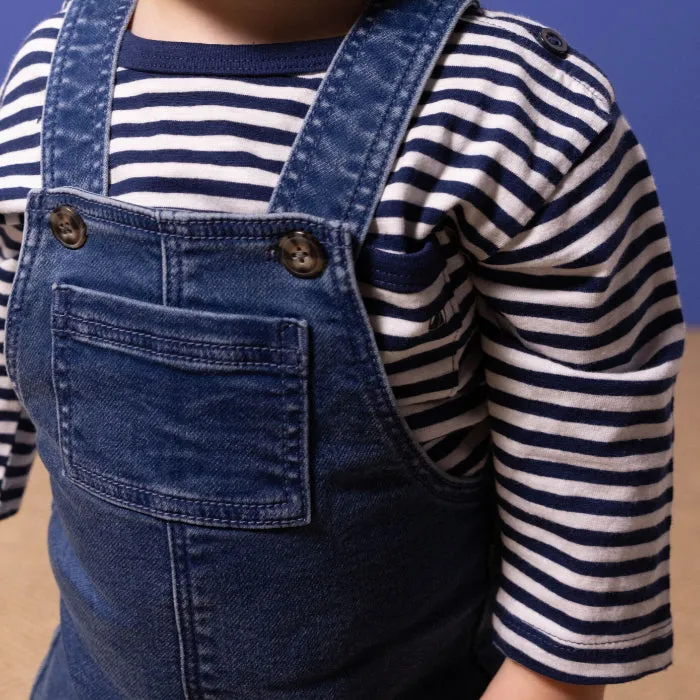 Petit Bateau Baby Long Sleeve T-shirt Navy Blue Stripes