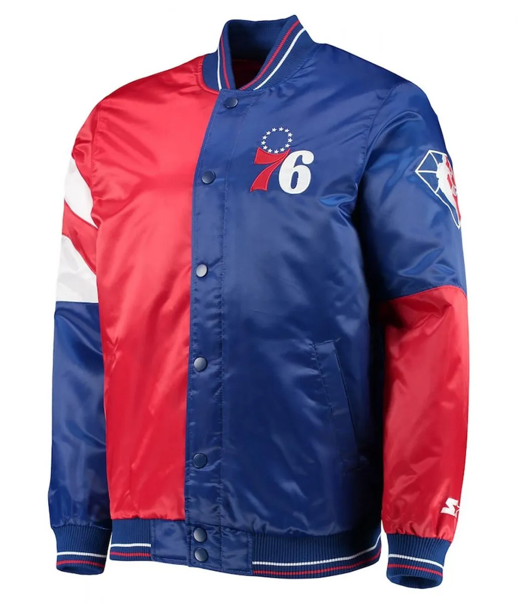 Philadelphia 76ers 75th Anniversary Leader Full-Snap Color Block Jacket