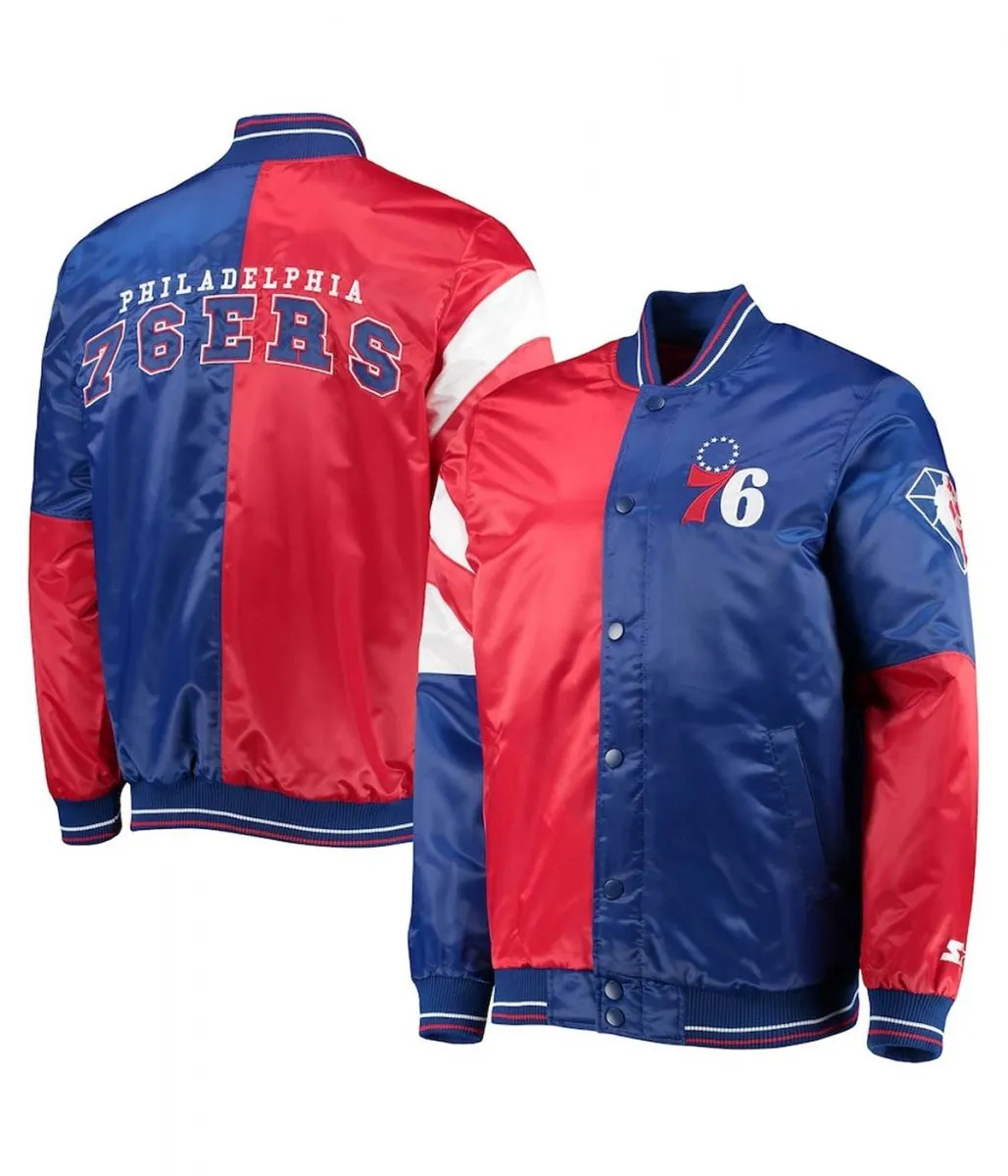 Philadelphia 76ers 75th Anniversary Leader Full-Snap Color Block Jacket