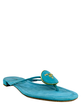 Prada Suede logo Thong Sandals Size 8.5