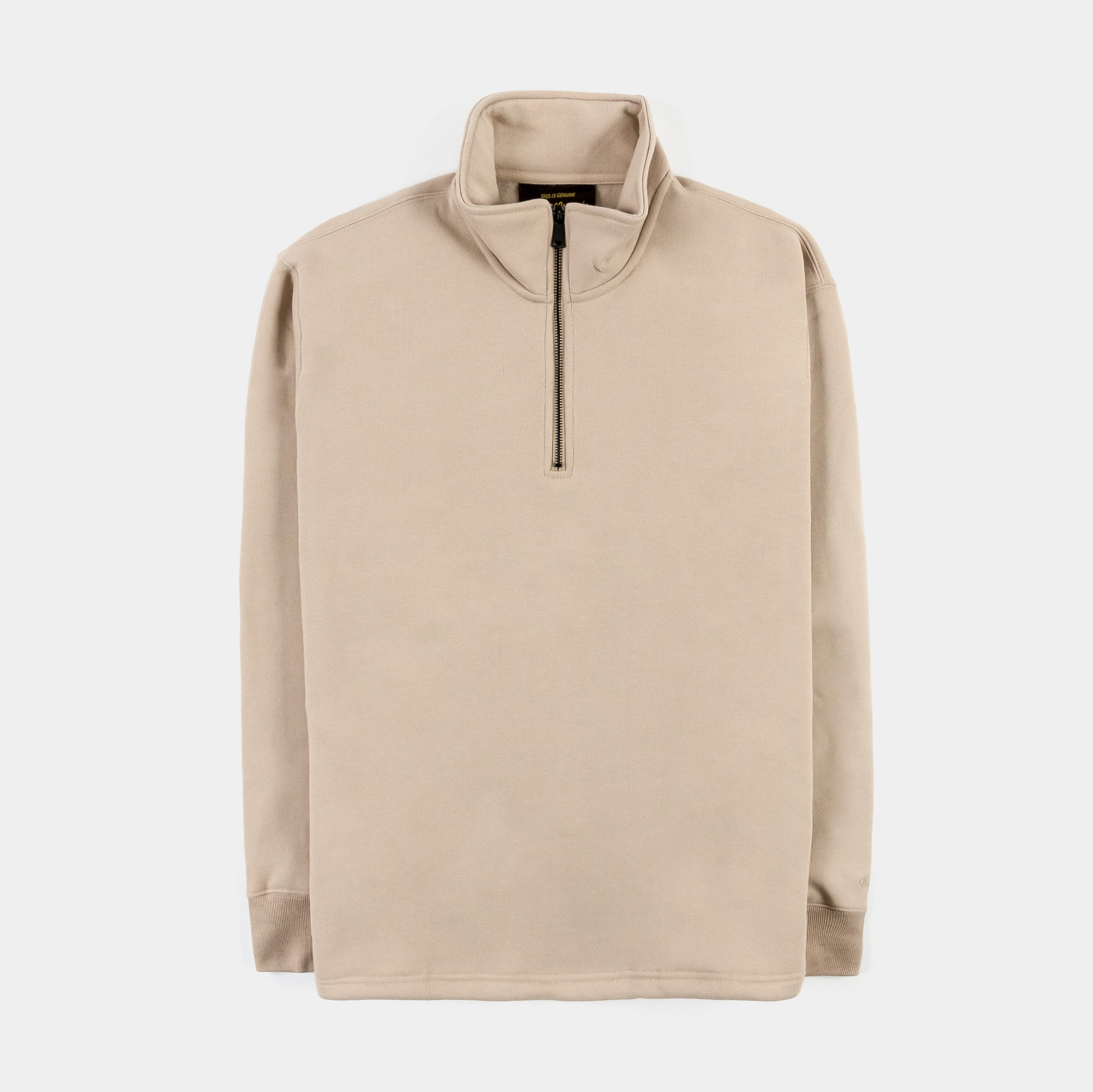 Quarter Zip Mens Pullover (Beige)